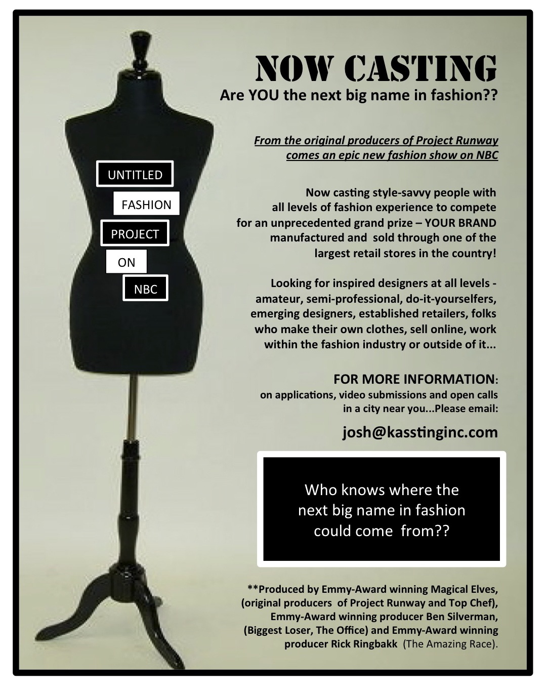 Fashion Reality Show Casting for NBC ChiCityFashion